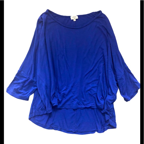 WILFRED royal blue high-low slouchy cropped top L! - Picture 3 of 5